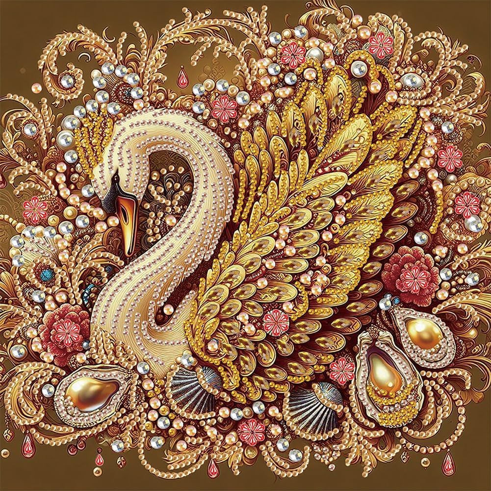 Diamond Painting Kits for Adults Swan, 5D Special Shape Diamond Art Kits for ...