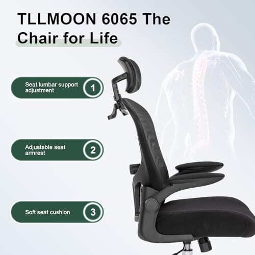 -6066 All-Around Fine-Tuned Comfort Chair. Liftable Seat, 4D Lumbar Black6
