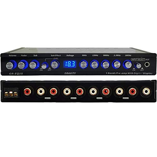 Gravity EQ15 1/2 Din Five Equalization Bands Car Audio Equalizer EQ Front,