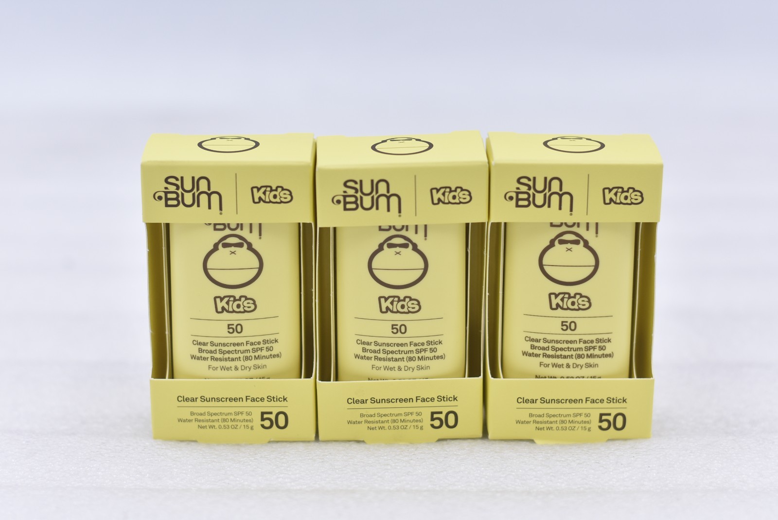 Lot of 3 Sun Bum Kids Clear Sunscreen Face Stick SPF 50 0.53oz Exp: 11/26