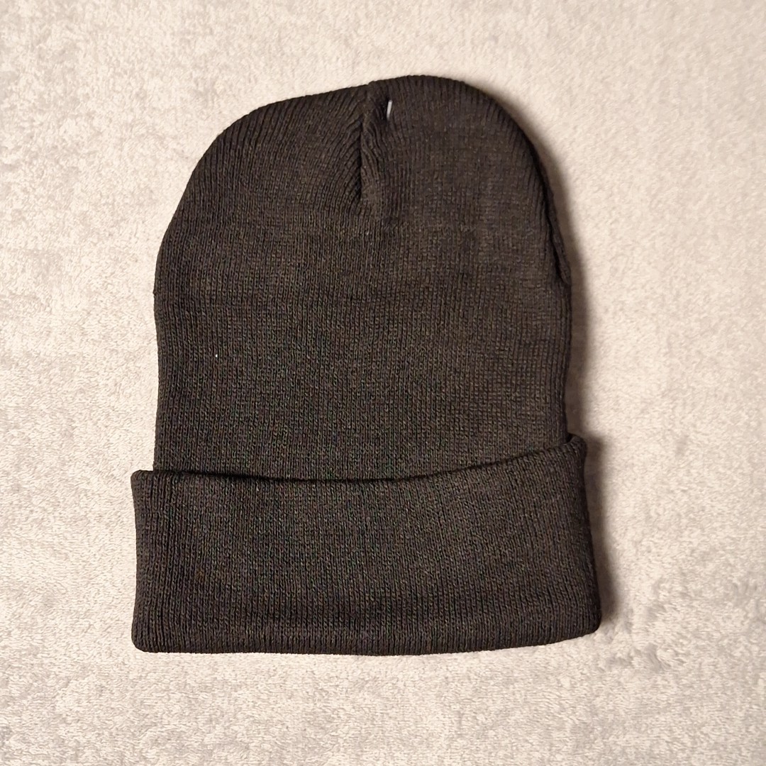 Chicago Bears Leather Square Patch Black Beanie Cap NFL