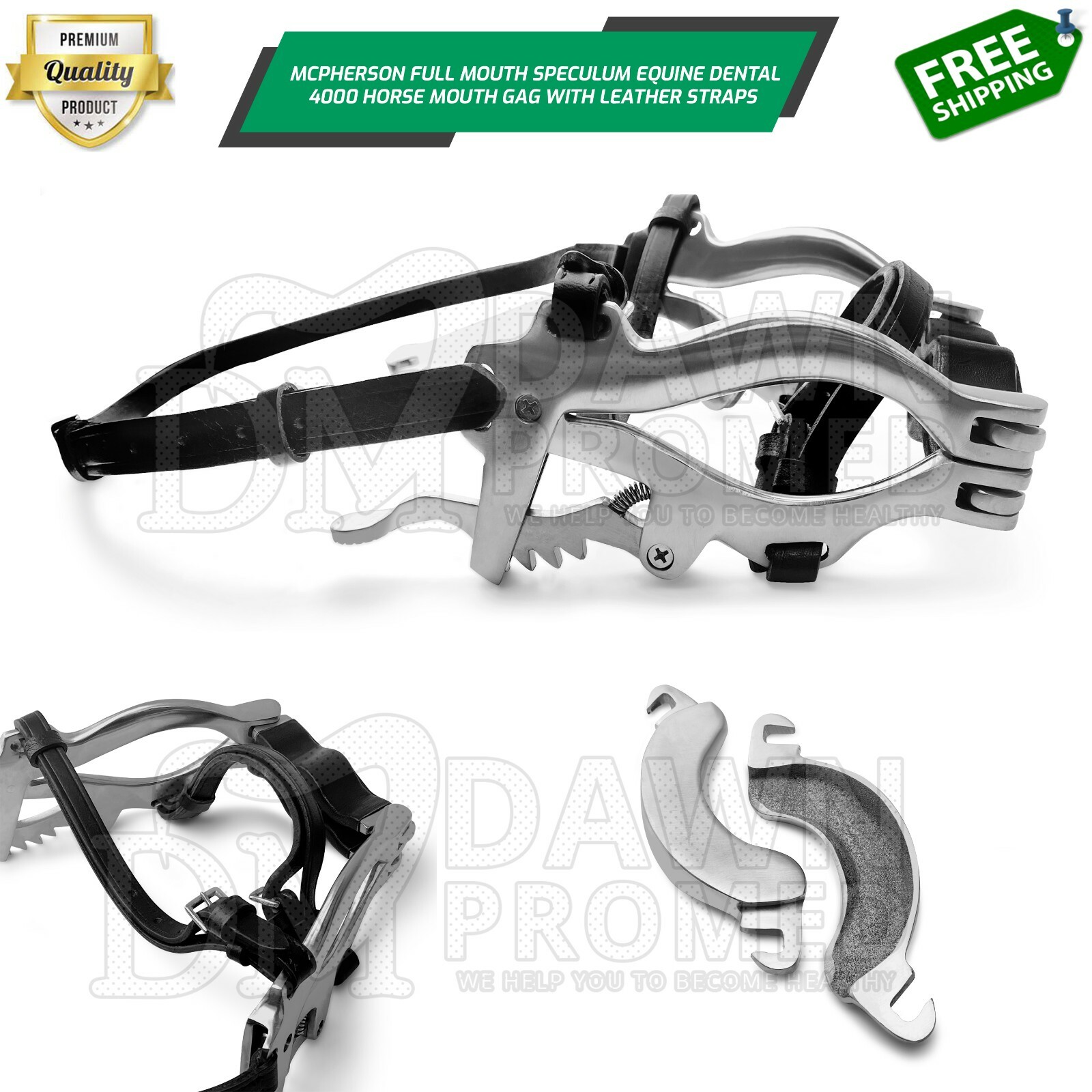 McPherson Full Mouth Speculum Equine Dental 4000 Horse Mouth Gag German Grade