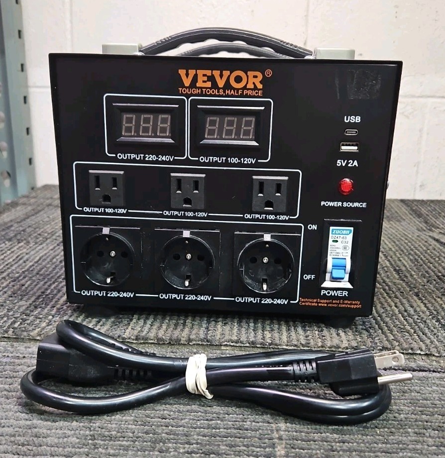 Vevor SV-3000VA Voltage Converter Transformer 3000W Step Up/Down Transformer