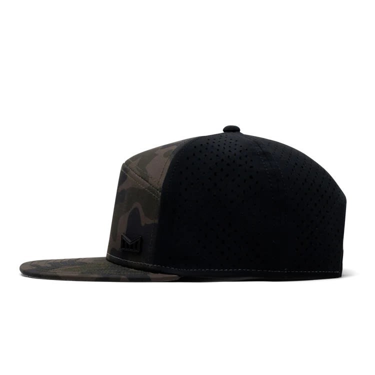 Melin Hydro Trenches Icon Flat Bill Hat, Olive Camo, Classic