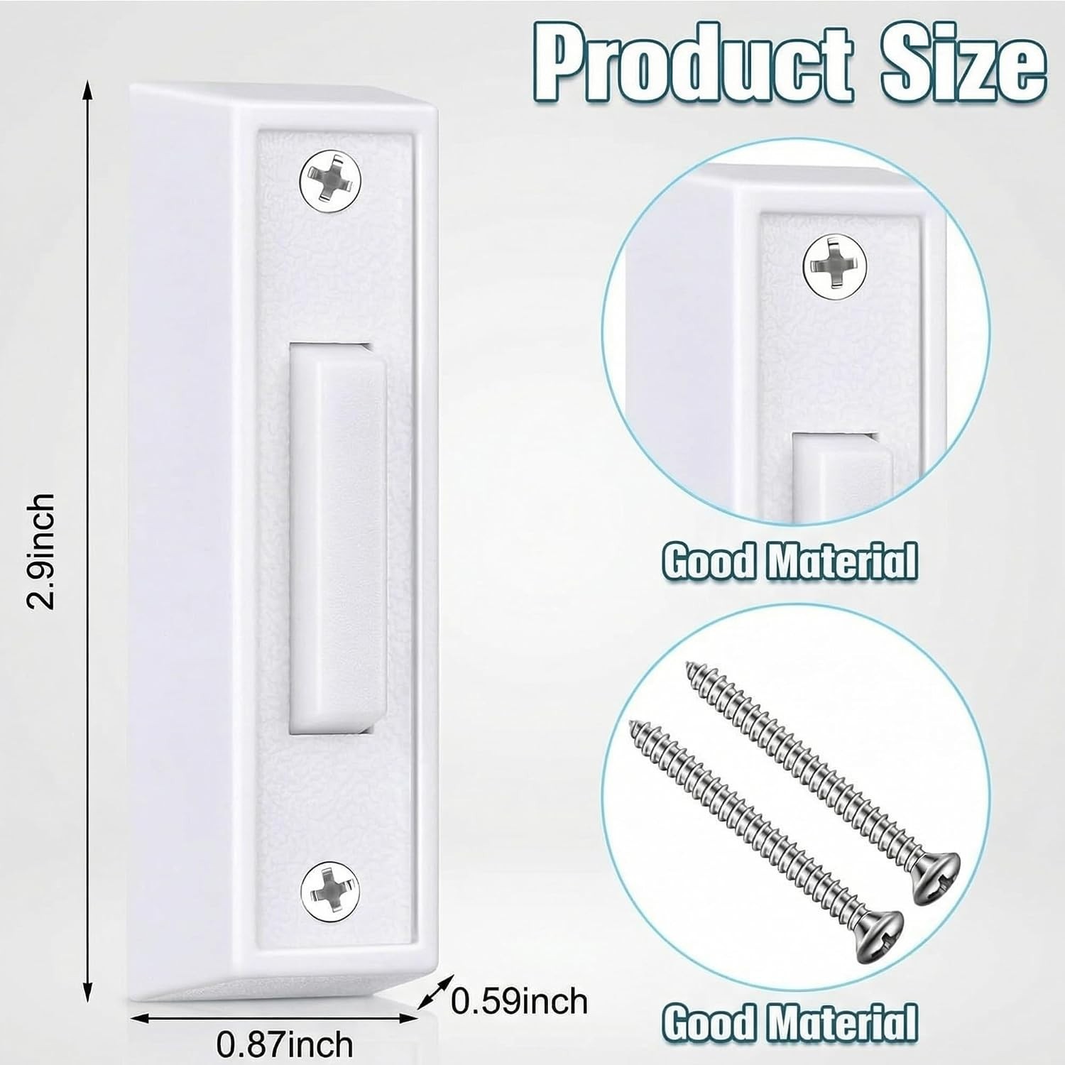 Lighted Push Button Doorbell - Energy-Saving Wired Solution (Pack of 2)