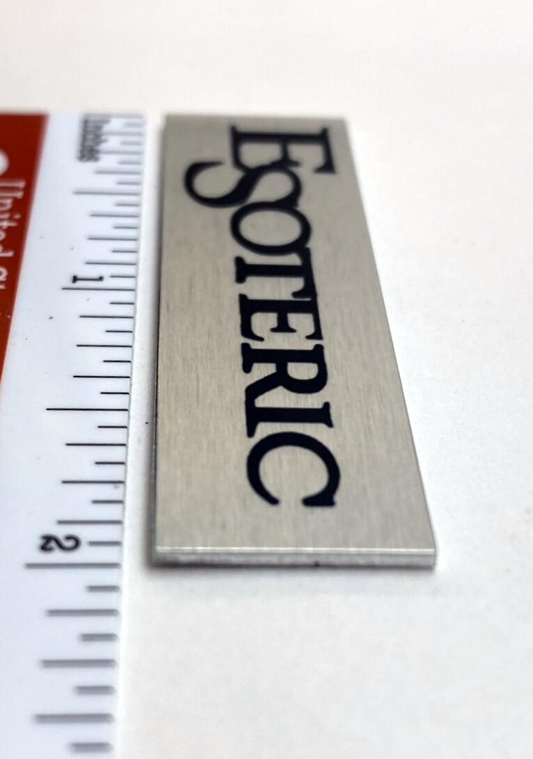 Esoteric Badge Logo Custom Made Aluminum Self Stick