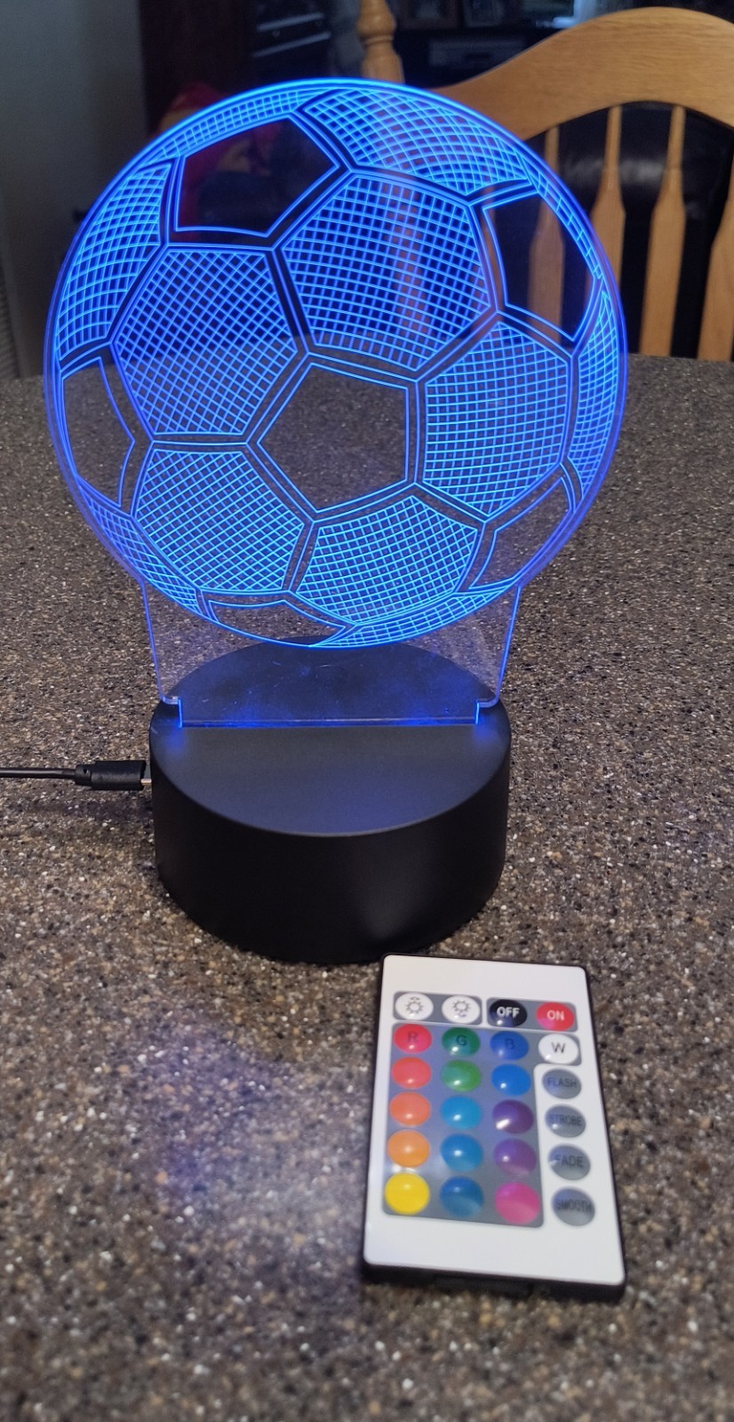 Creative 3D Visualization Lamp Soccer Ball New Open Box