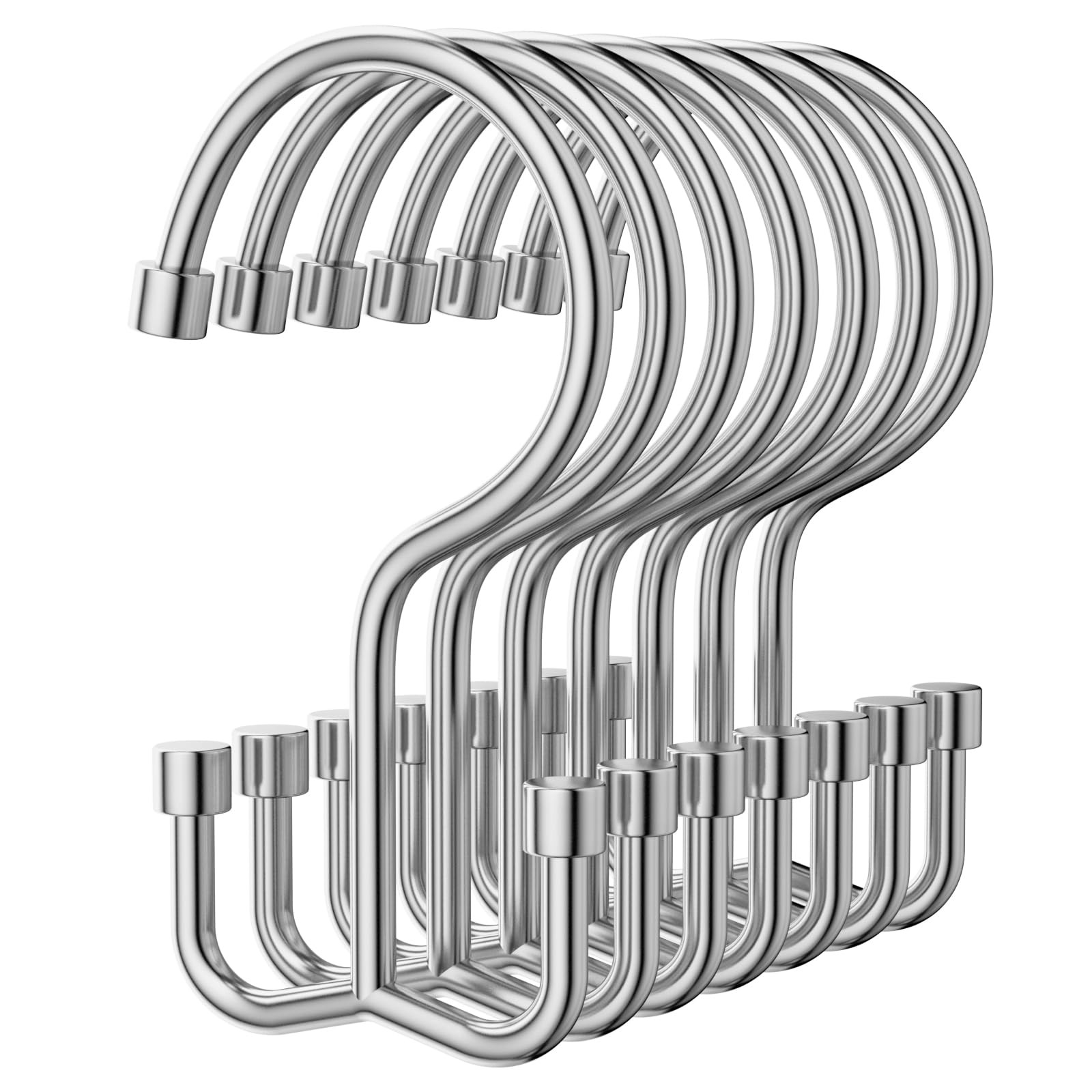 OEH Shower Curtain Hooks, 12 Pcs Rings, 12 Pack, Chrome