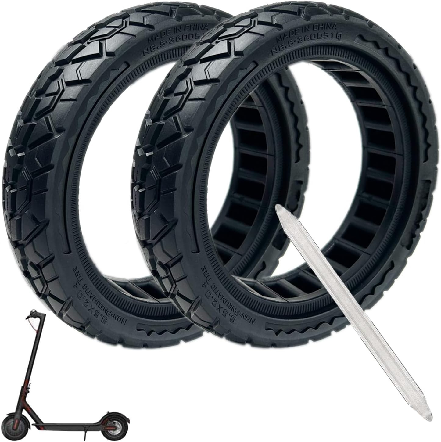 50/75-6.1 Off-road Solid Tire, 8 1/2 x2 Scooter tire, 8.5x2 Scooter Tubeless Sol