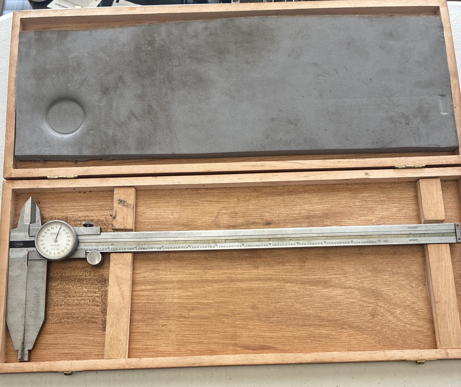 Vintage Helios 0-13” Range Heavy Duty Dial Caliper w/Case