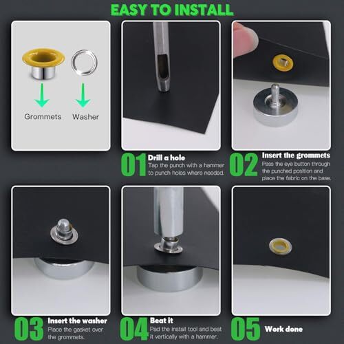 406Pcs Eyelet/Grommet and Setting Kit with 3/16" Colored Eyelet Grommets