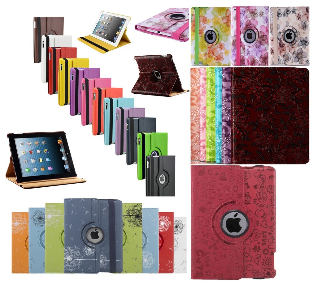 360 Degree Rotating PU Leather Case Cover Swivel Stand For Apple iPad Air/5