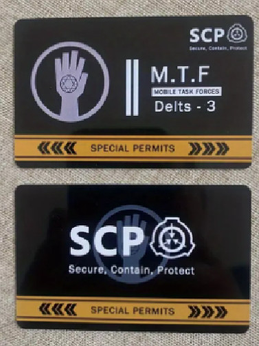 SCP Foundation Access ID Badge Card Novelty Security Keycard Permit Prop