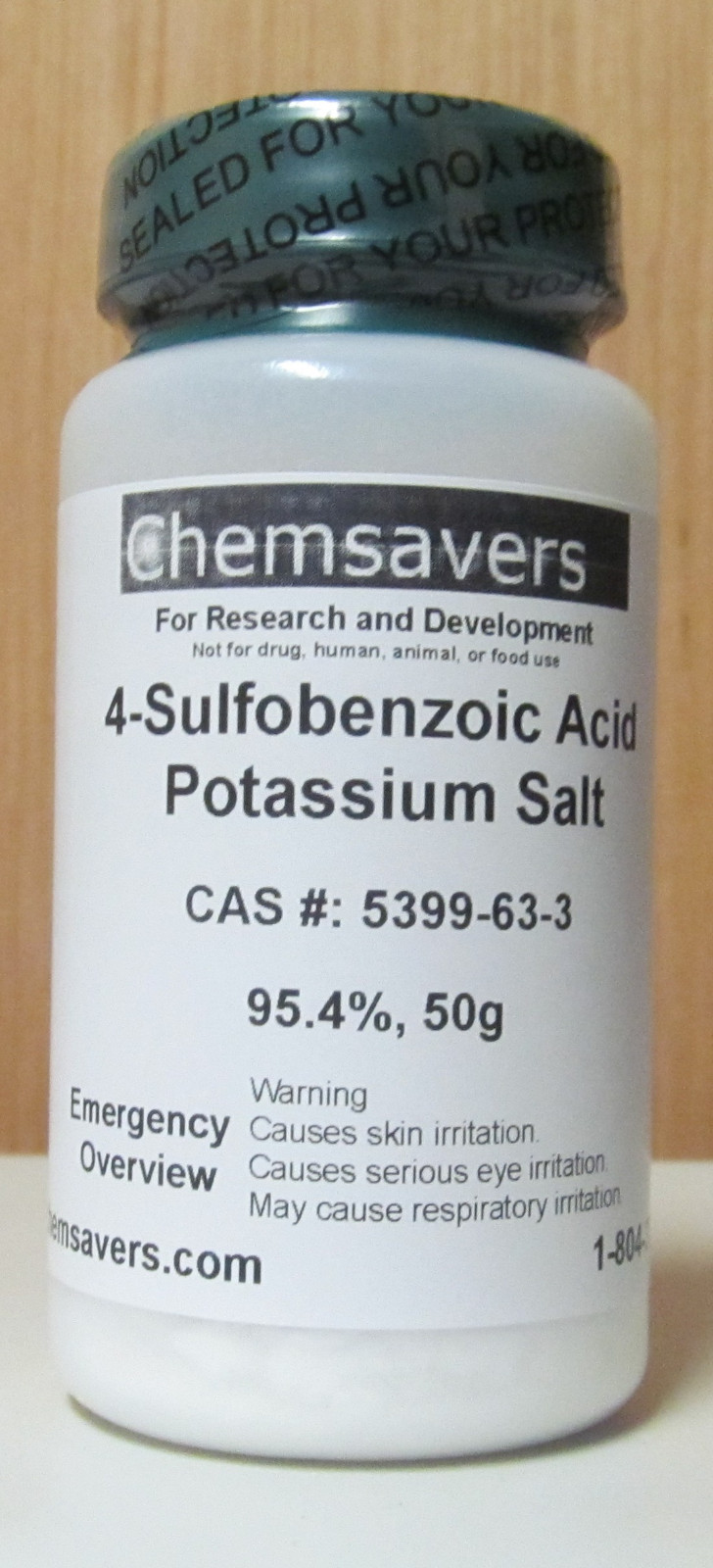 4-Sulfobenzoic Acid Potassium Salt, 95.4%, Certified, 50g
