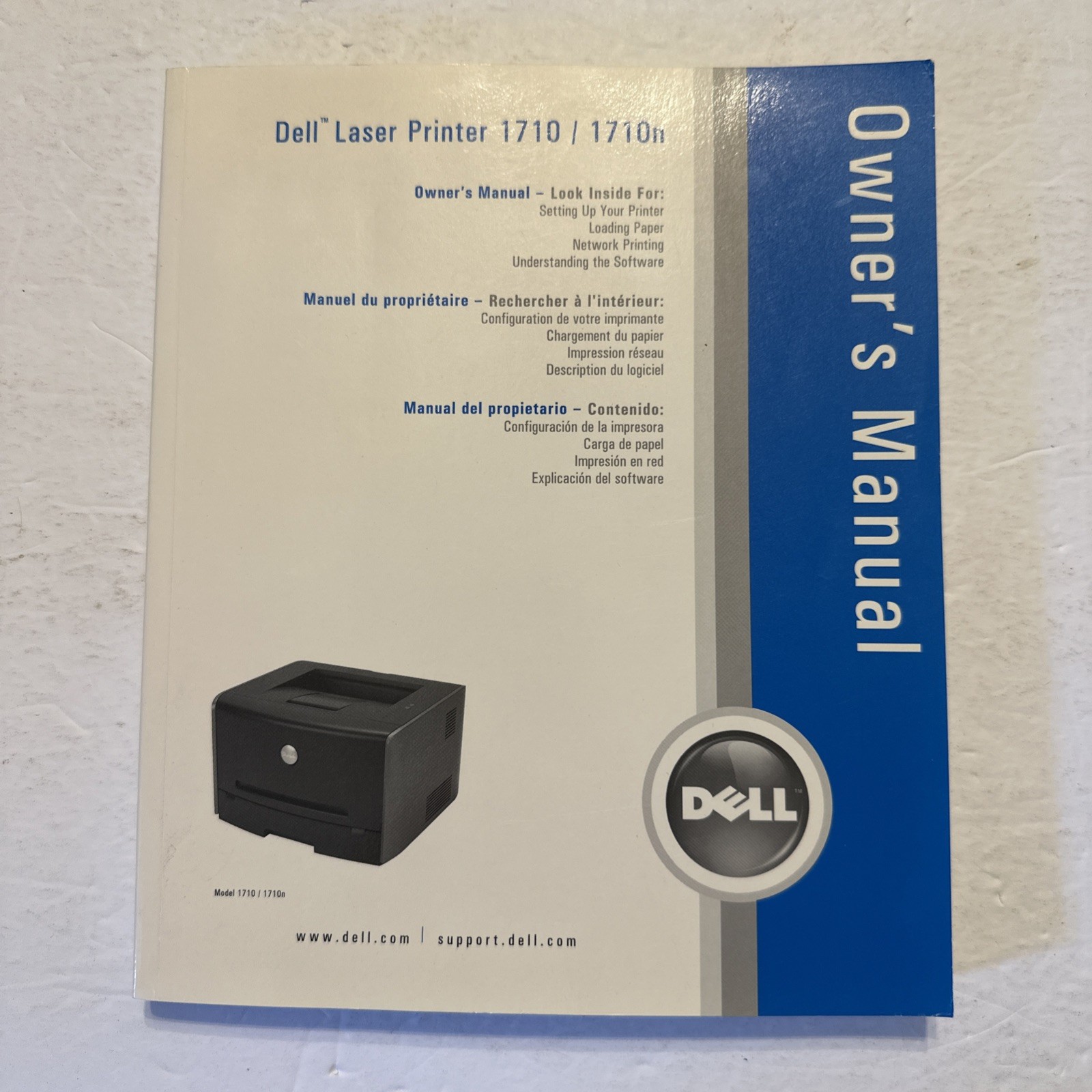 Dell 1710 Laser Printer Owners Manual 2005