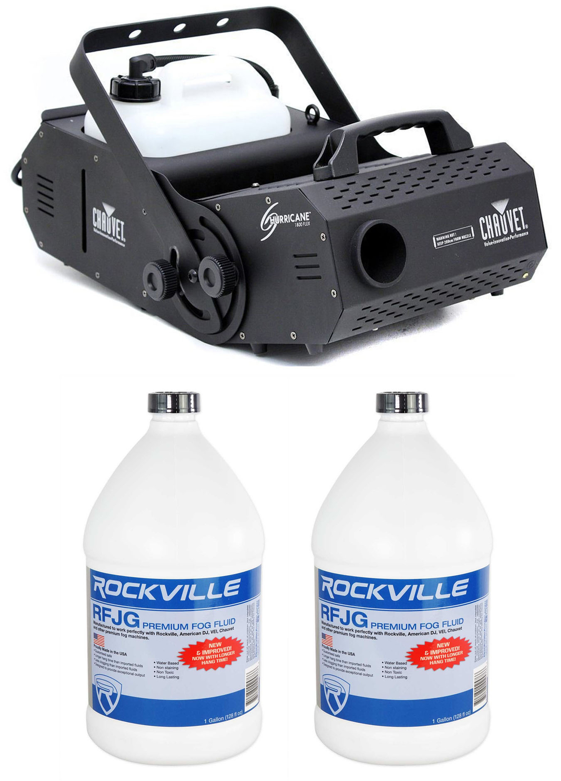 Chauvet HURRICANE H-1800 FLEX Fog / Smoke Machine H1800+2) Gallons of Fog Juice