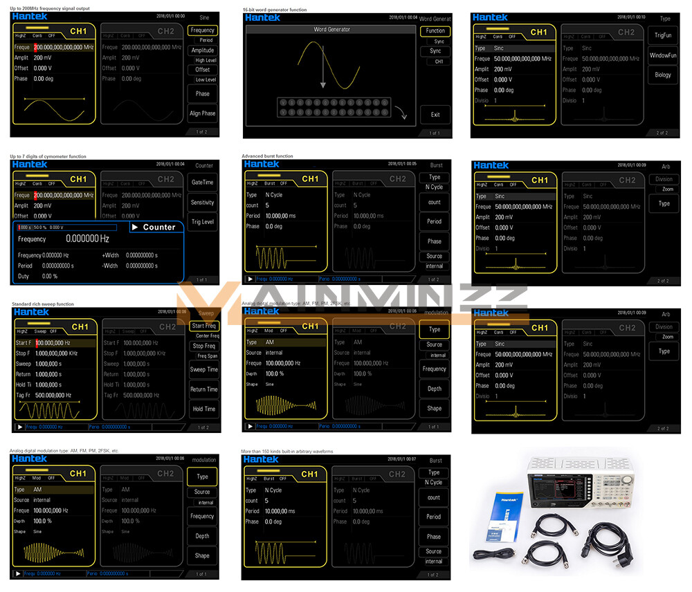 ONE NEW Hantek Arbitrary waveform Function generator HDG6202B