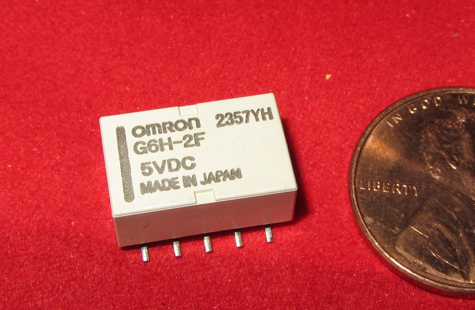 OMRON G6H-2F Relay - 5V DC, 1A, DPDT, Surface Mount,125 VAC, Non Latching Low H