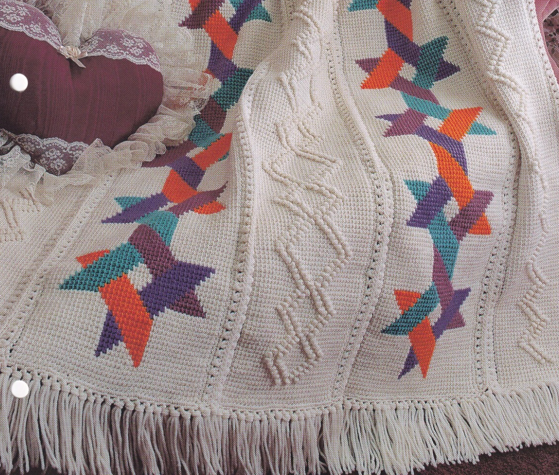 Crochet Afghan Pattern IMAGINARY RIBBON AFGHAN Instructions Leaflet Annie's