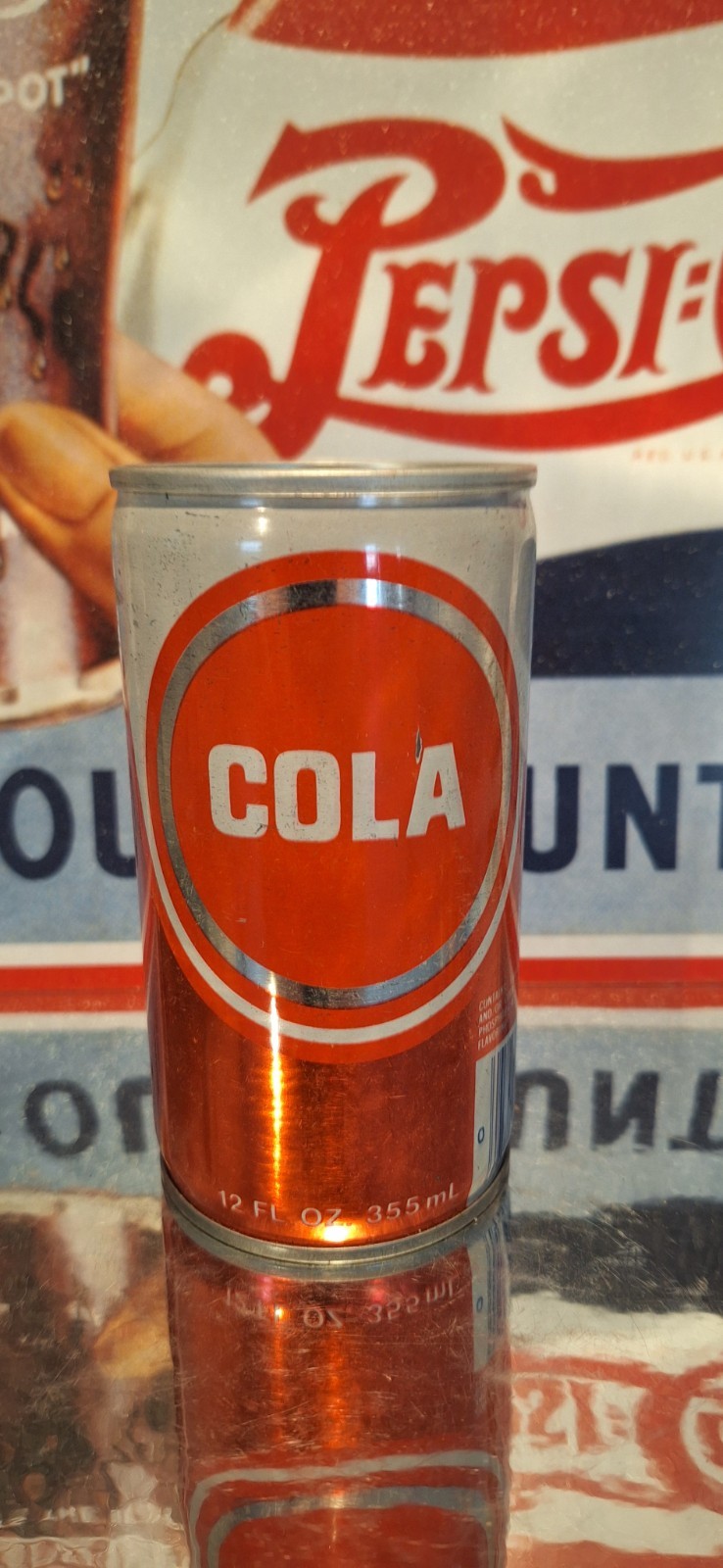 🍺 COLA Coke Soda Pop Can Advertising Prop Empty 70's 80's