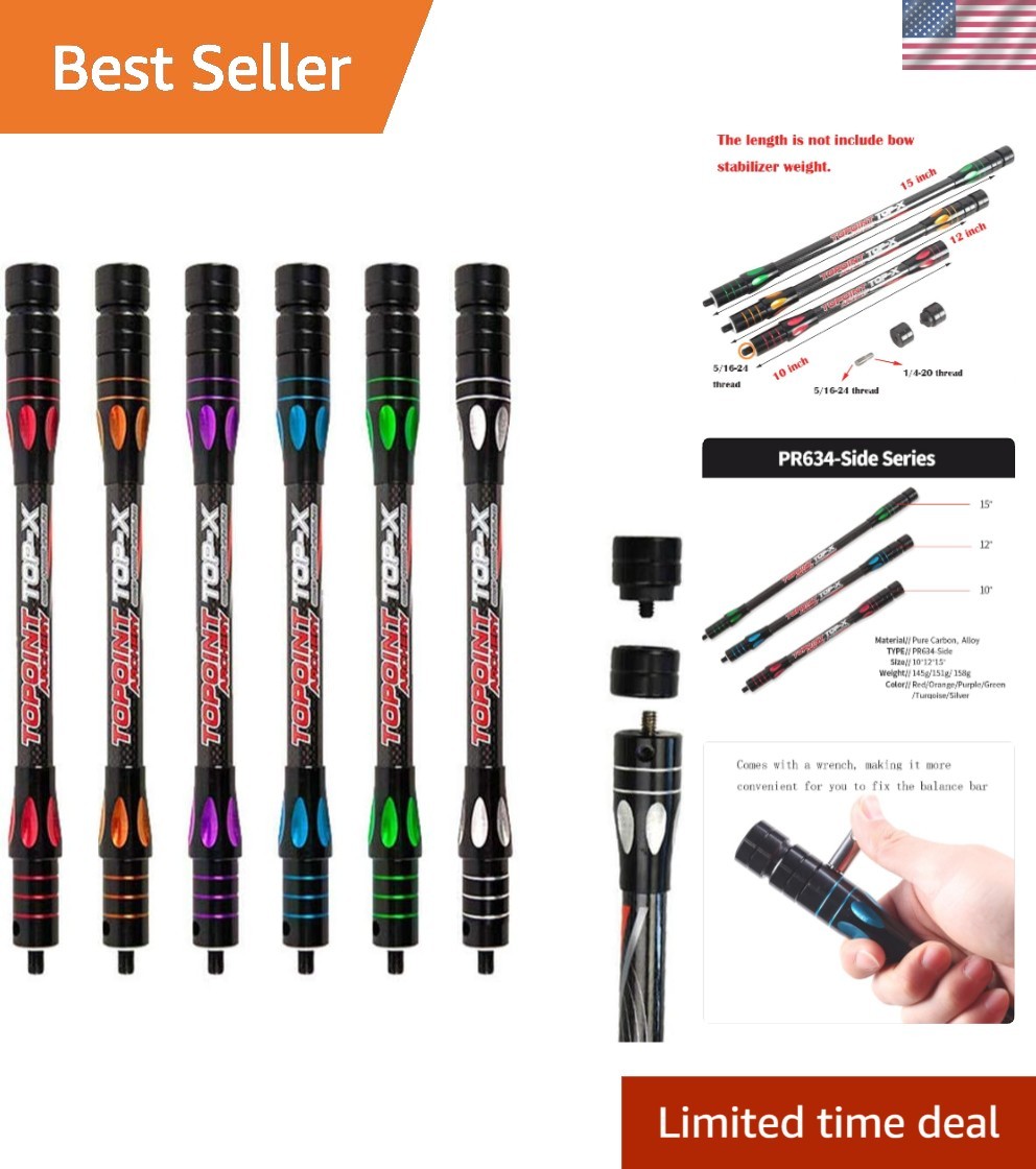10 Inch 12 Inch 15 Inch Archery Balance Bar Rod Side Rod Carbon Fiber Stabili...