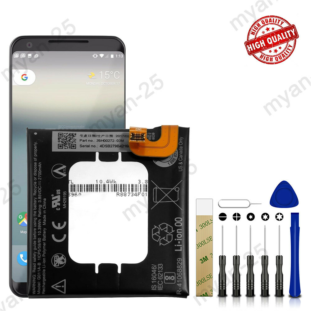 New Replacement Battery G011A-B 35H00272-03M For Google Pixel 2 Tools 2700mAh