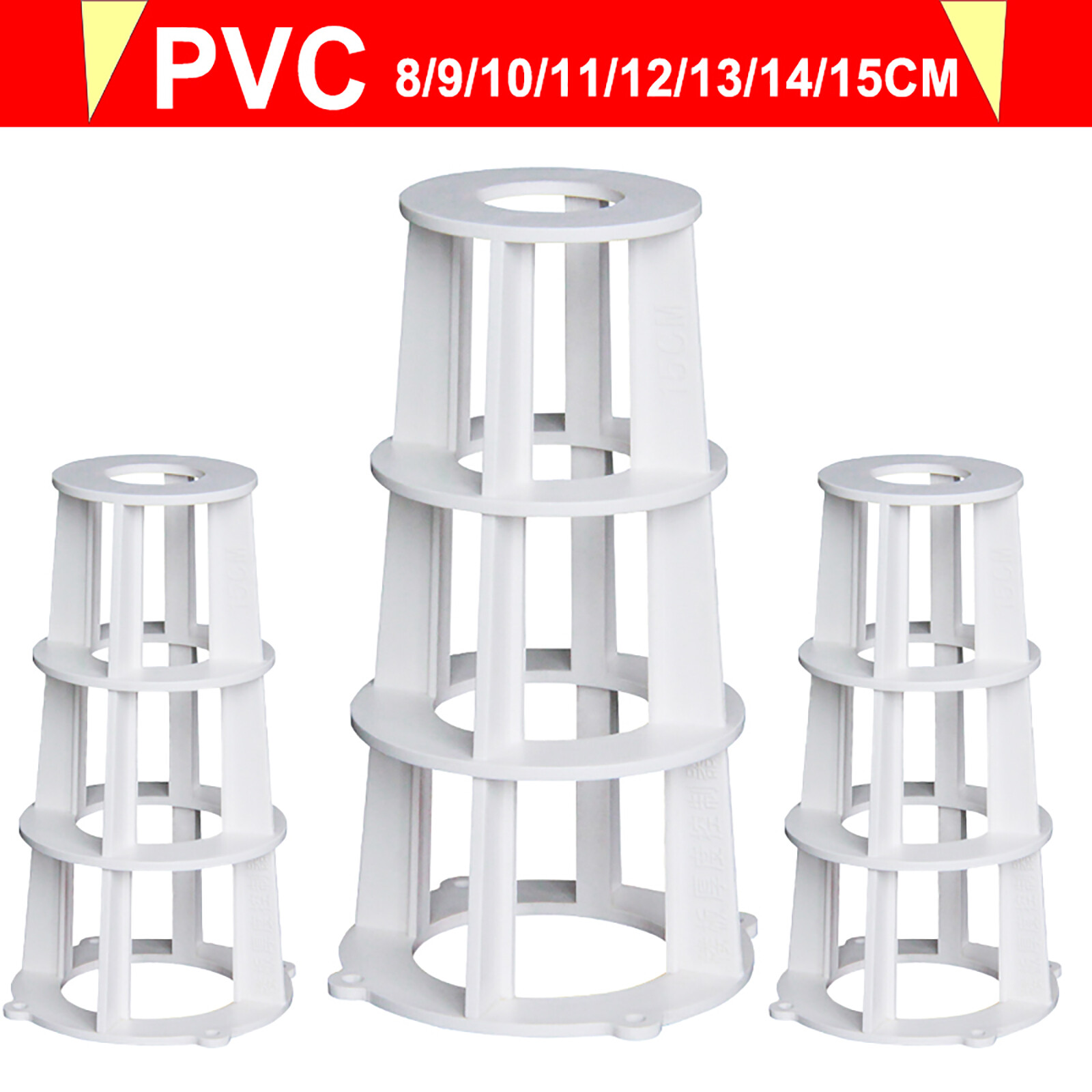 White PVC Ladder Floor Thickness Control Concrete Slabs 8 9 10 11 12 13 14 15cm