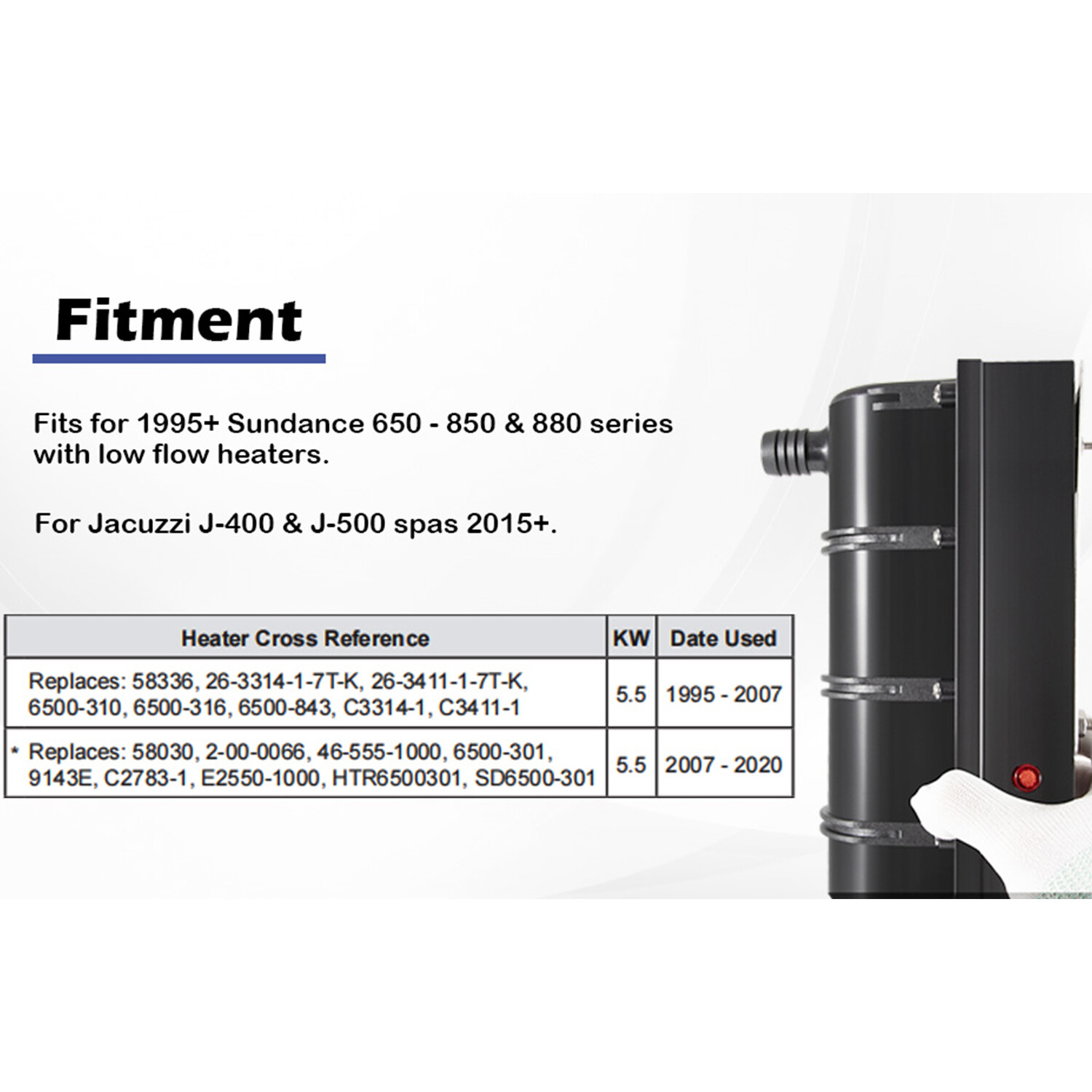 Smart Low-Flow Heater for Sundance & Jacuzzi Spa Hot Tub 6500-310/6500-301 5.5kW