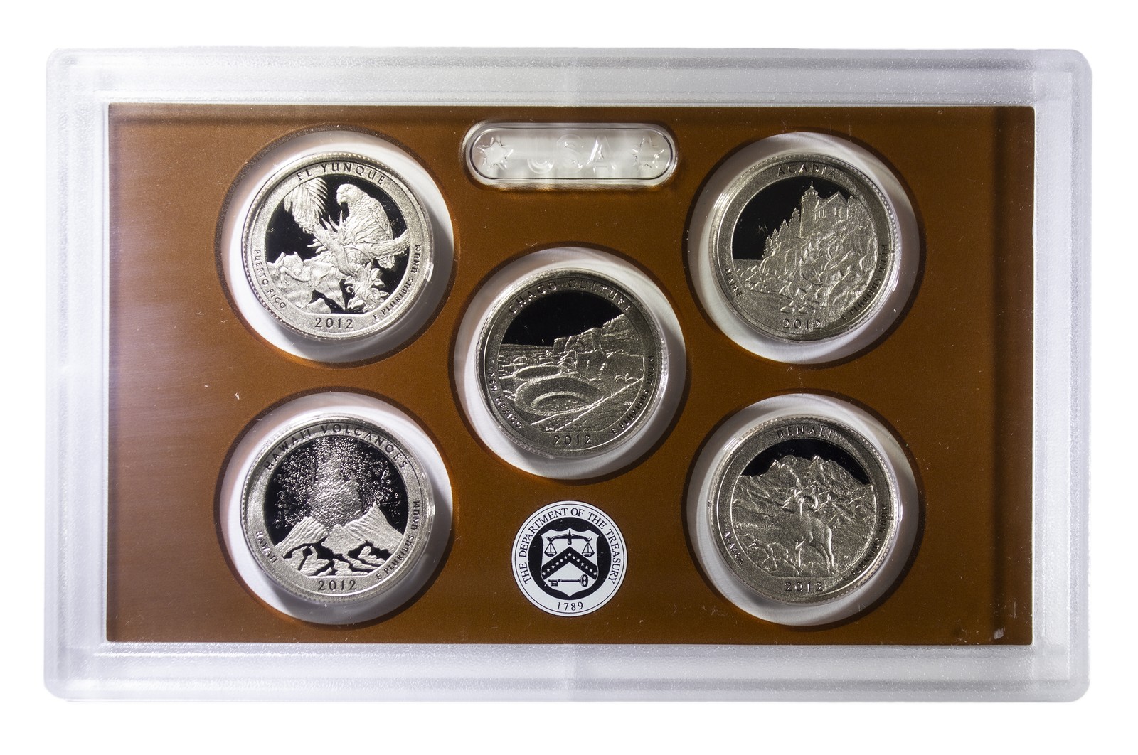 2012 Proof Quarter Parks (ATB) Set Gem DCAM (Clad) - No Box or COA - 5 Coins