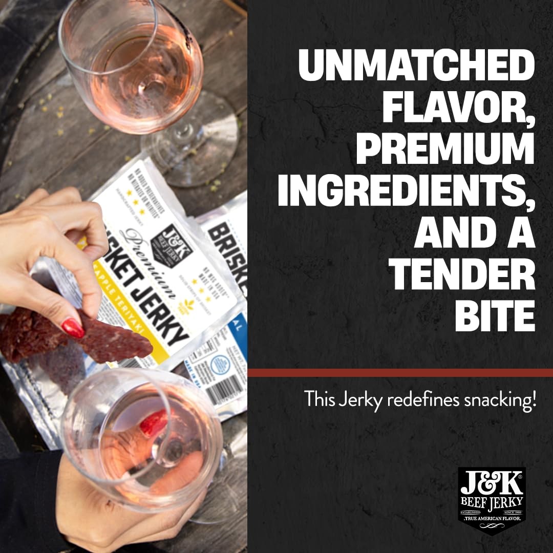 JK Jerky Beef Brisket Jerky - Pineapple Teriyaki - Hand Crafted Small Batch A...