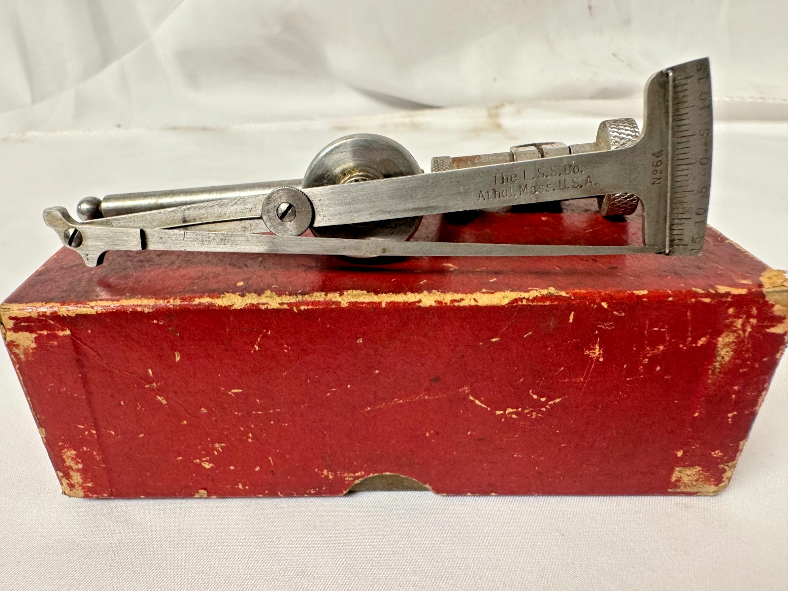 Antique Starrett No. 64 Test Indicator LSS Co Athol Mass USA Pre-1920 with Box