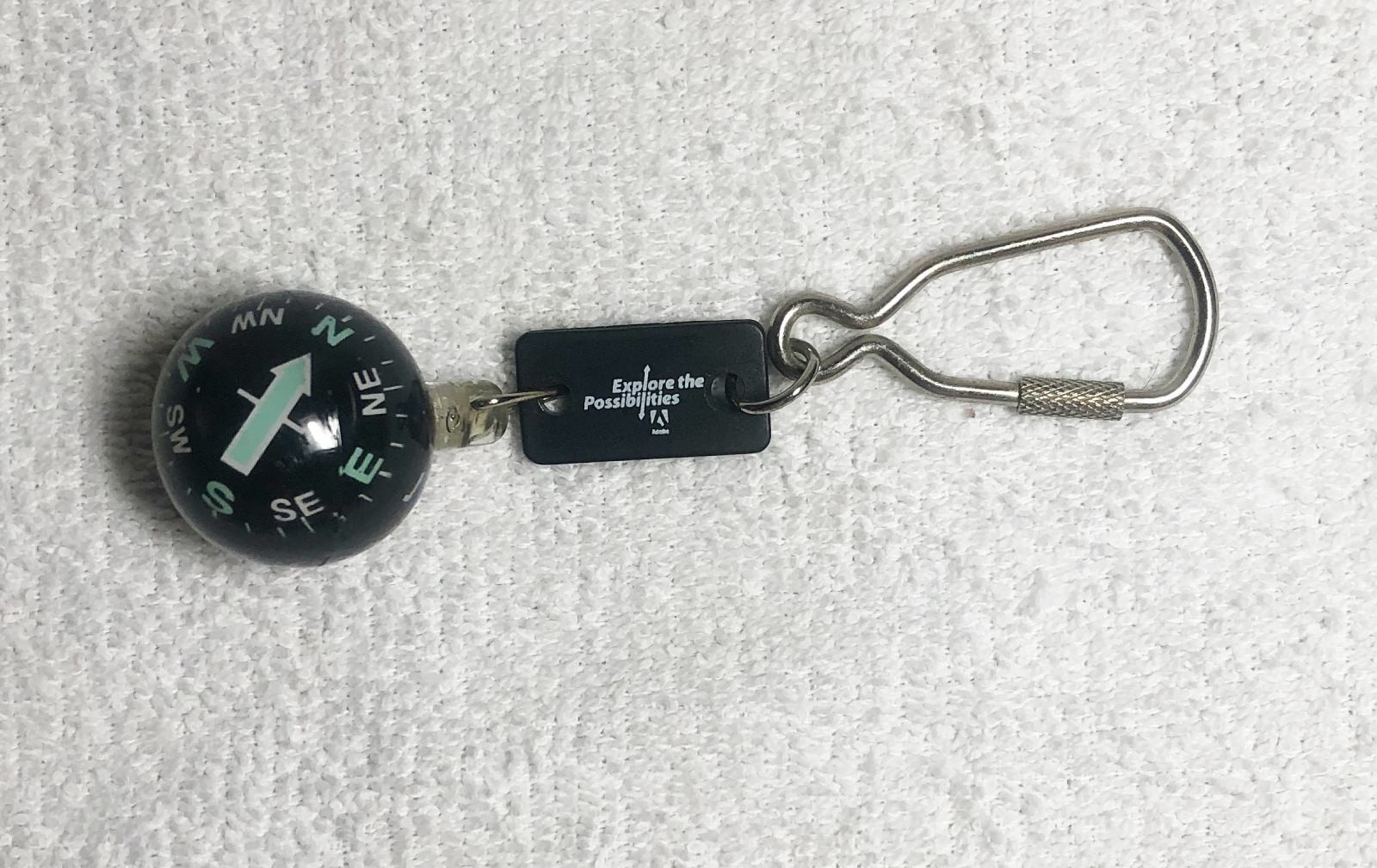 Vintage Adobe Software Compass Ball Keychain Computer Advertising Key Ring Rare