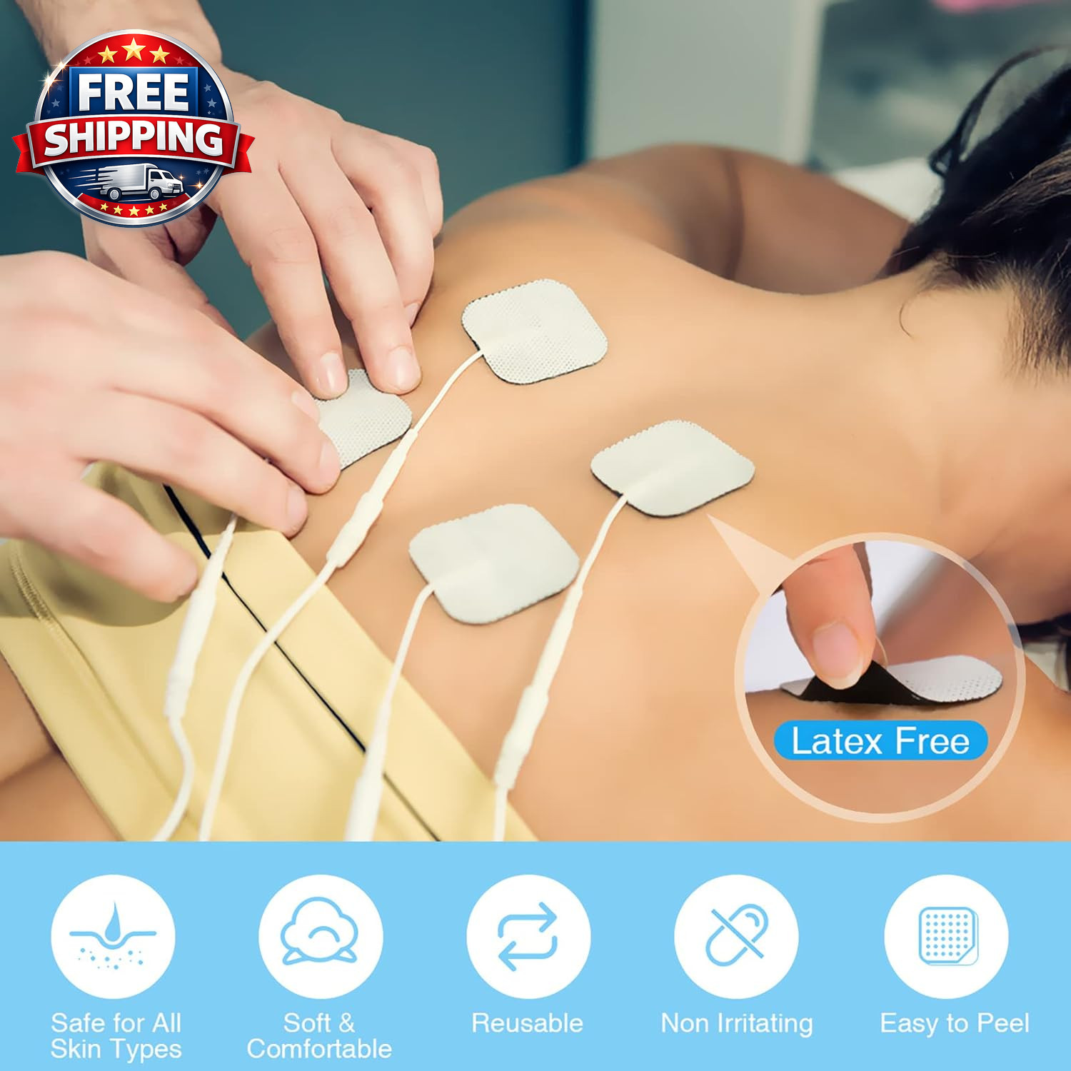 Reusable TENS Unit Replacement Pads 2x2" - 20PCS 3rd Gen Electrode Pads