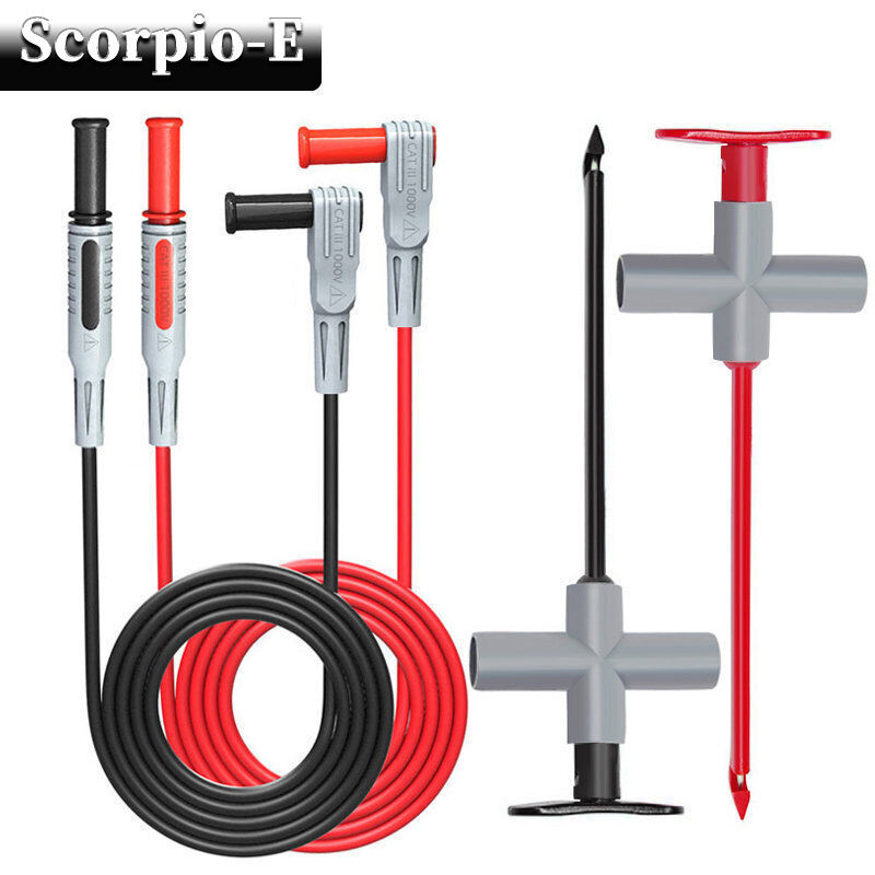 4mm Banana Plug Multimeter Test Lead with Wire Piercing Puncture Probe Test Hook