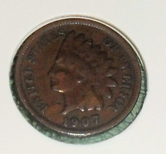 JB RFM 82608 Indian Head Cent 1907 Fine Condition