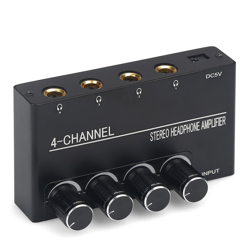 Stereo Headphone Amplifier 4 Channel Audio Distributor Mixing Splitter