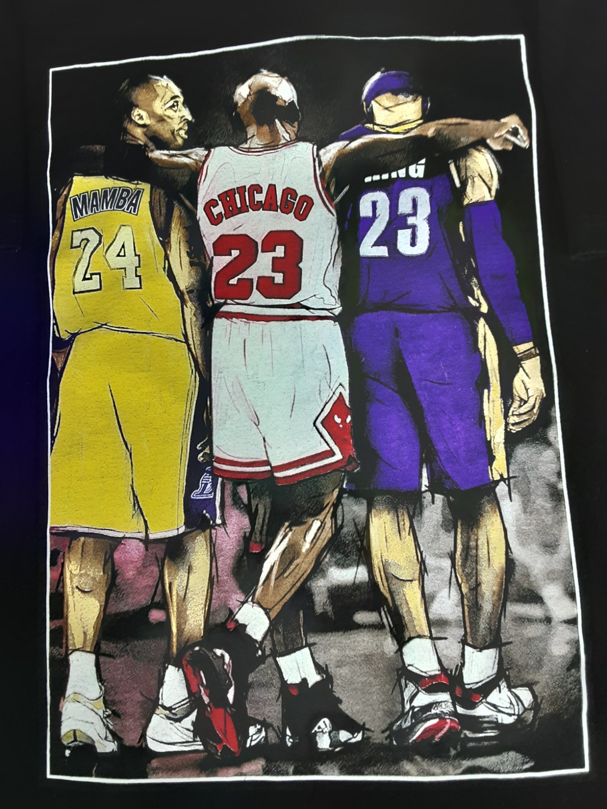 Shaka heavyweight cotton T-shirt "Legendary" Jordan, Bryant & James size large