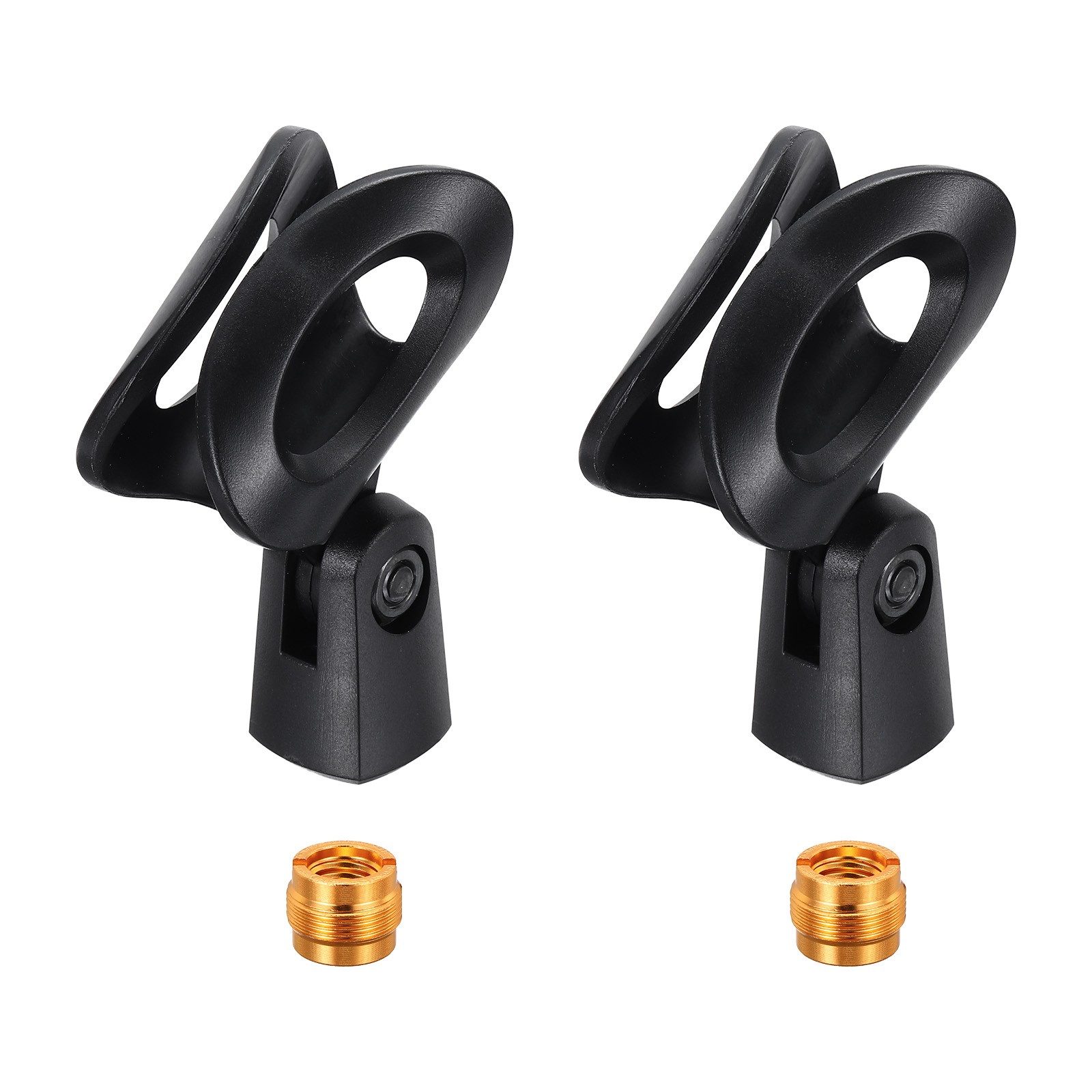 2Pcs Hollow Round Microphone Clip with 5/8" Male to 3/8" Female Screw Adapter