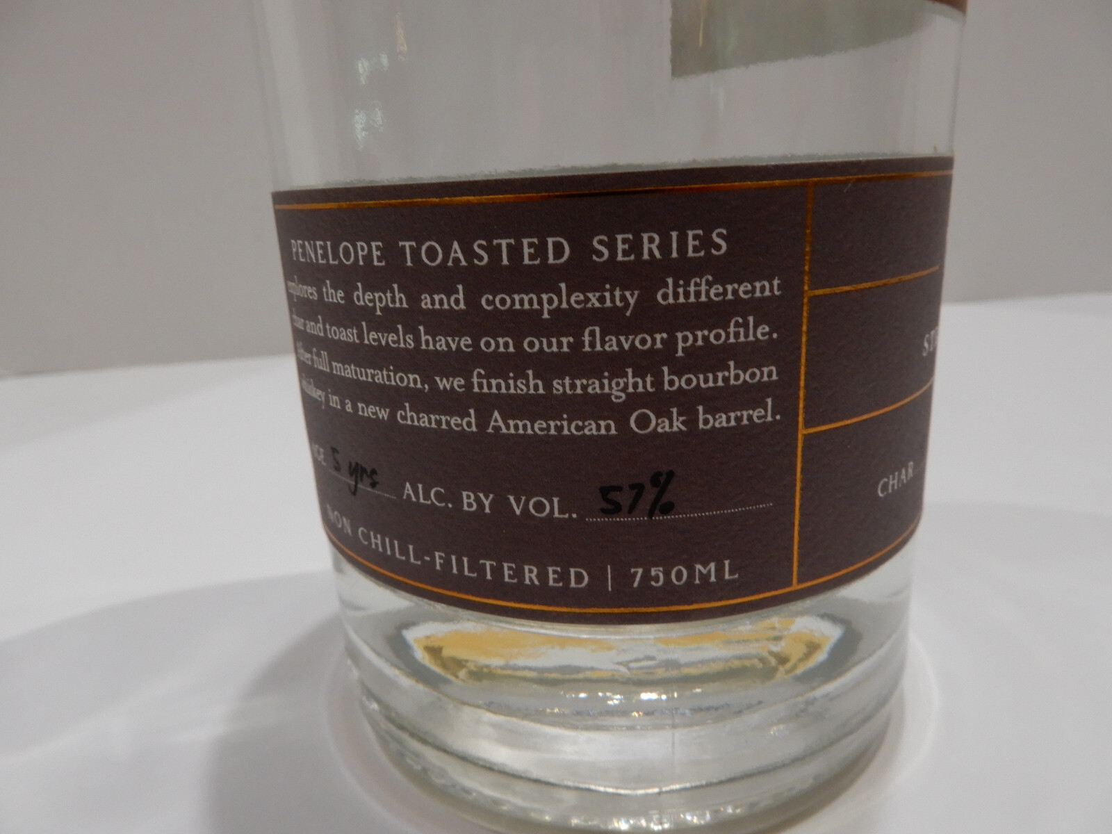 PENELOPE Toasted Straight Bourbon Whiskey 750ml EMPTY & Unrinsed Bottle