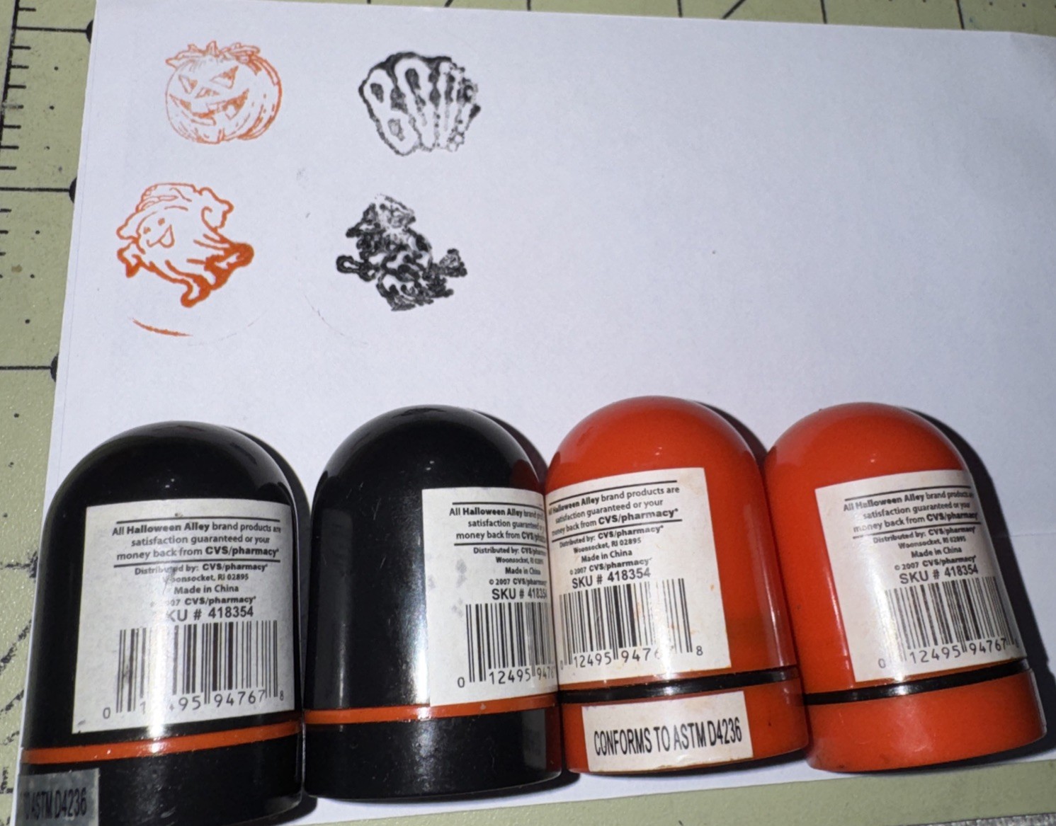 Halloween 4 Stamps Boo , Witch, Ghost & Jack O Lantern