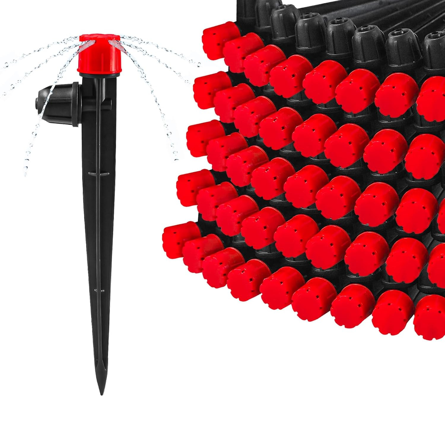 55 Pieces Drip Irrigation Emitters Vortex for 1/4 Tubing Adjustable 360 Degree