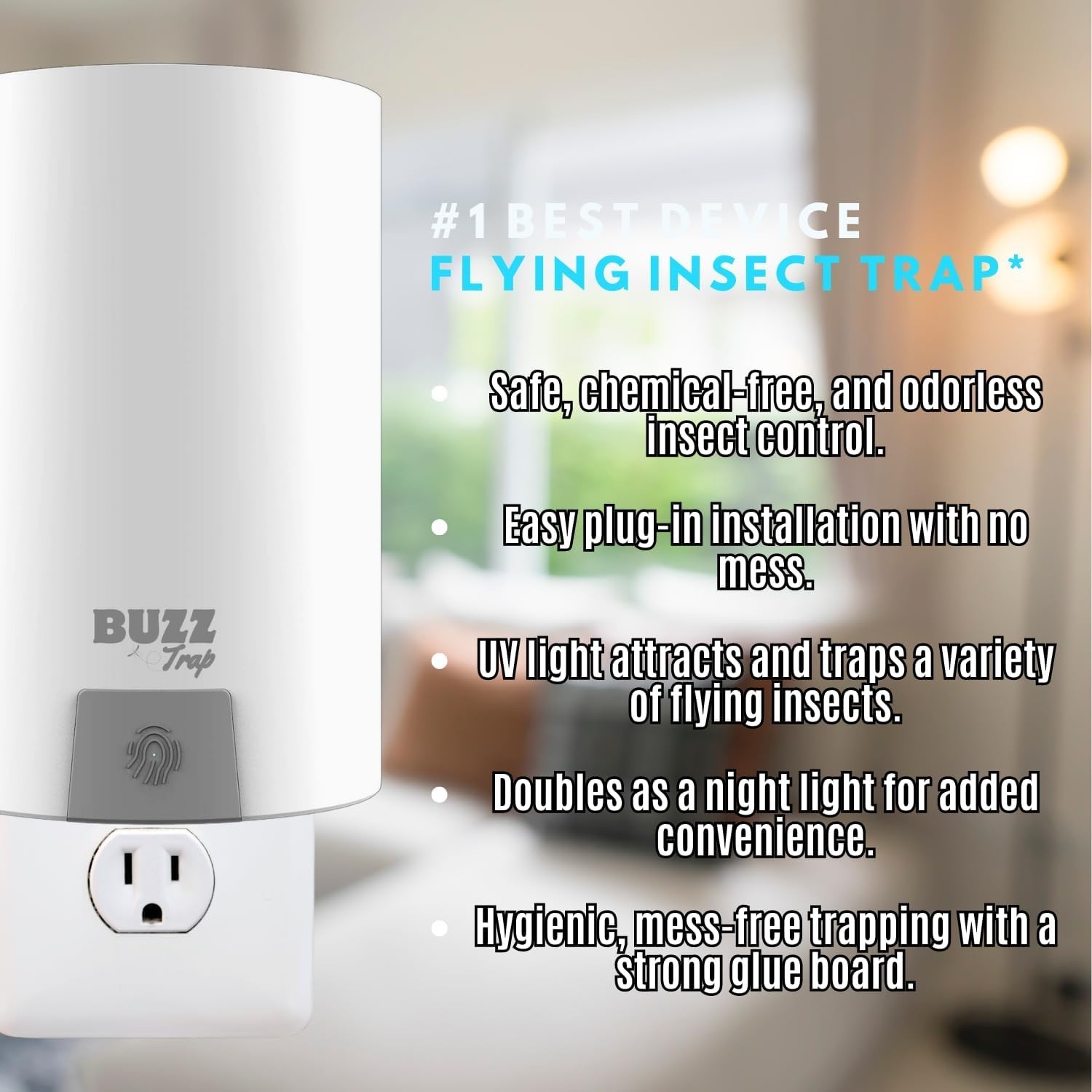 Highly Effective Indoor Fly Trap with UV Light & 4 Refills for Complete Control