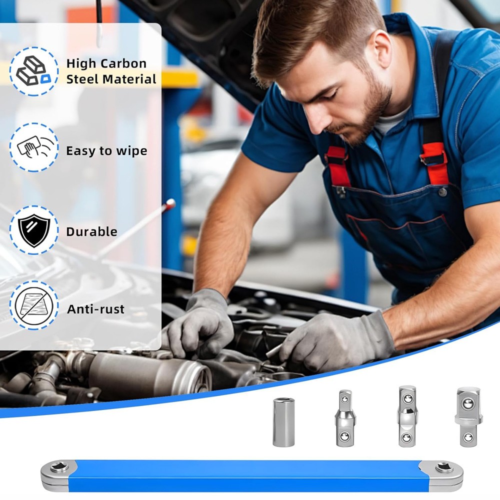 Impact Resistant Multifunctional Offset Extension Wrench Tight Reach Extension C