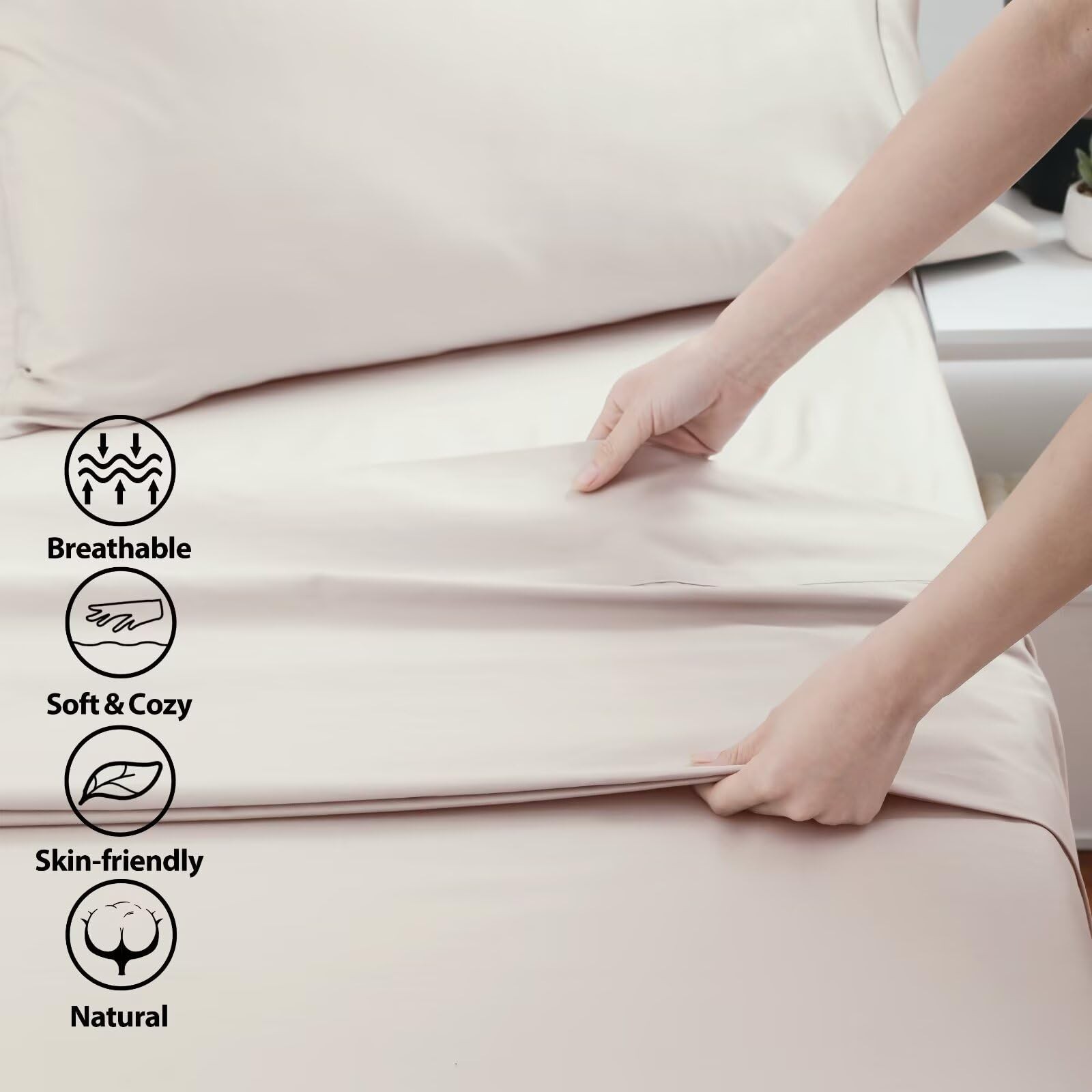 2-Pack Full Flat Sheet 600 Thread Count 100% Egyptian Cotton Beige