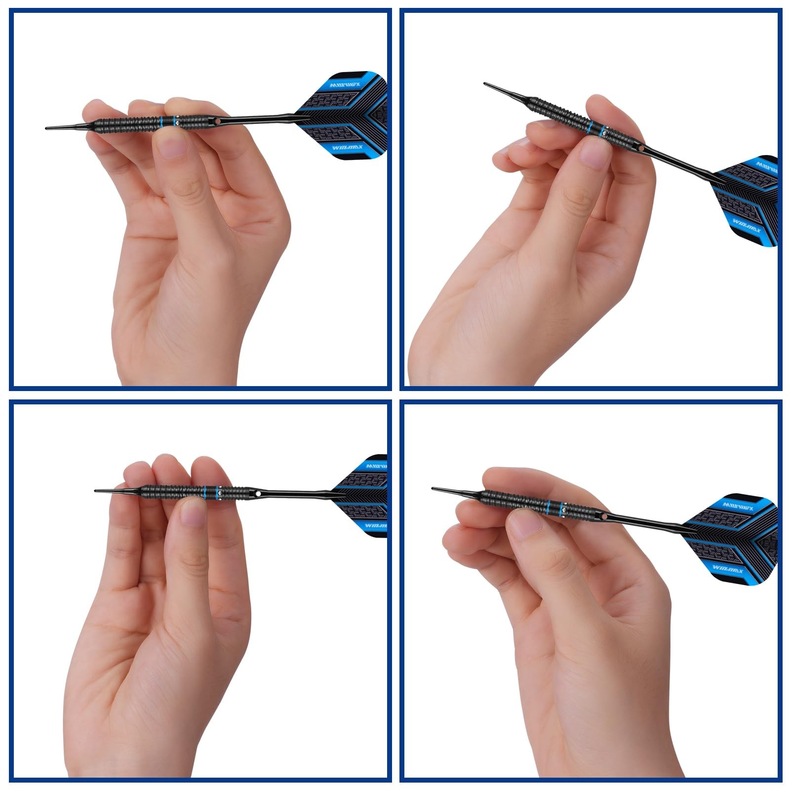 WIN.MAX Darts Soft Tip Set - 90% Tungsten 24G, Black