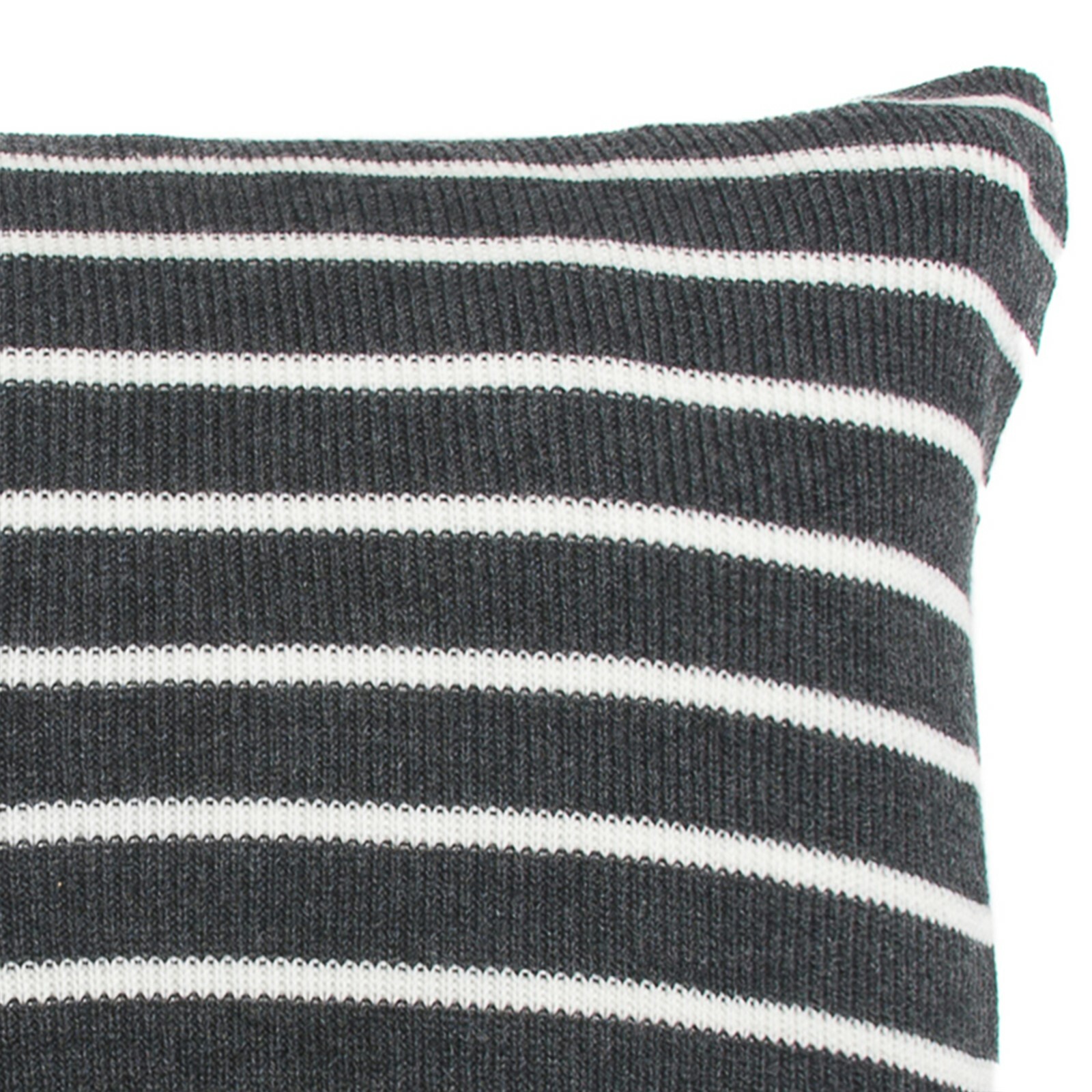 Devin Charcoal Grey White Stripe 20" x 20" Cotton Accent Throw Pillow