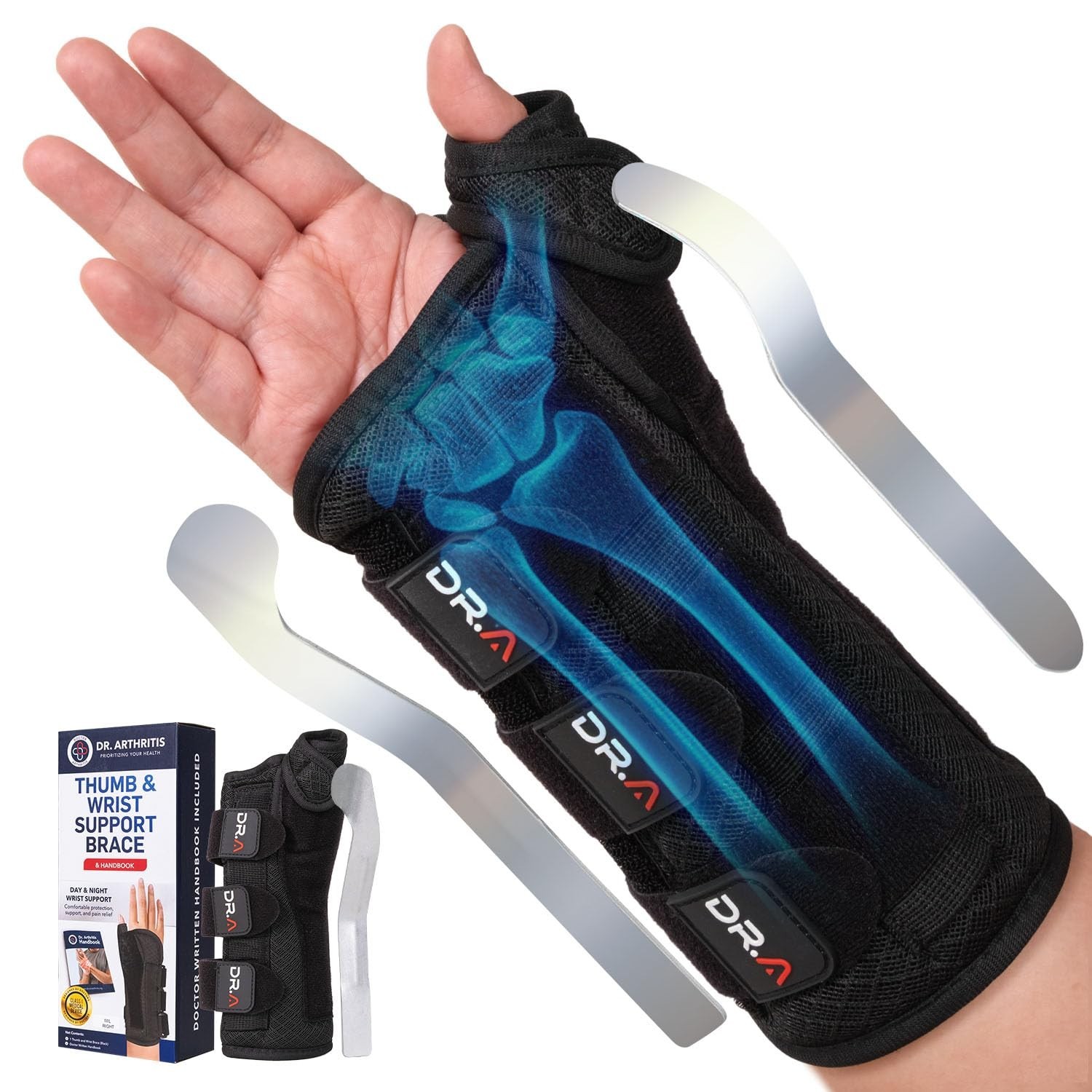 Doctor Developed Carpal Tunnel Wrist Brace Night Support, Thumb Spica Splint ...