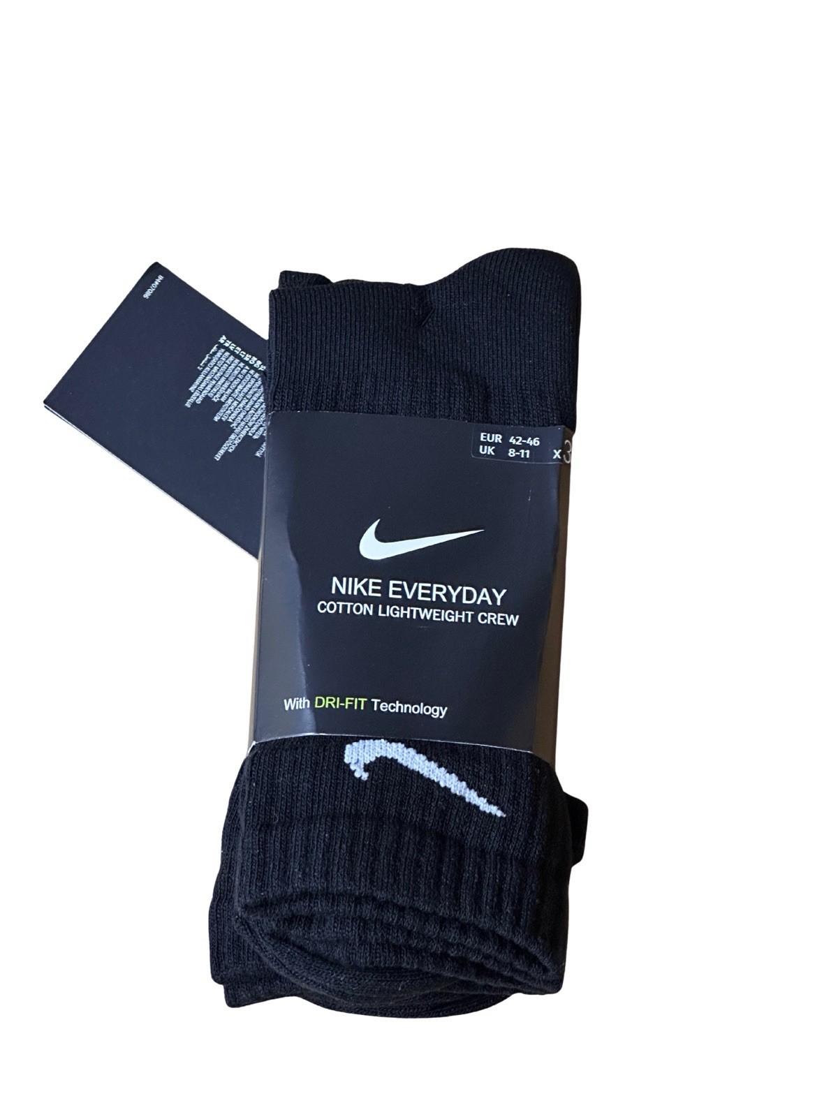 Nike Everyday Socks X3 Pack 3 Pairs Black Long Size L