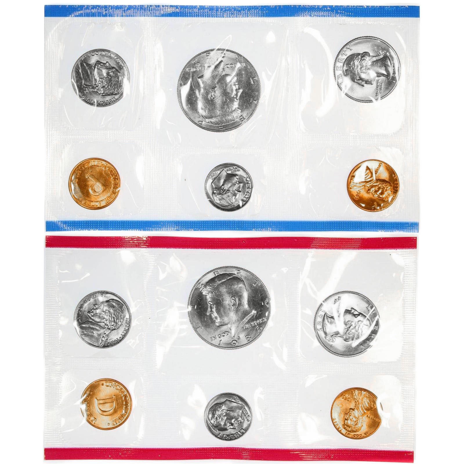 1985 Mint Set Original Envelope 10 BU US Coins BU