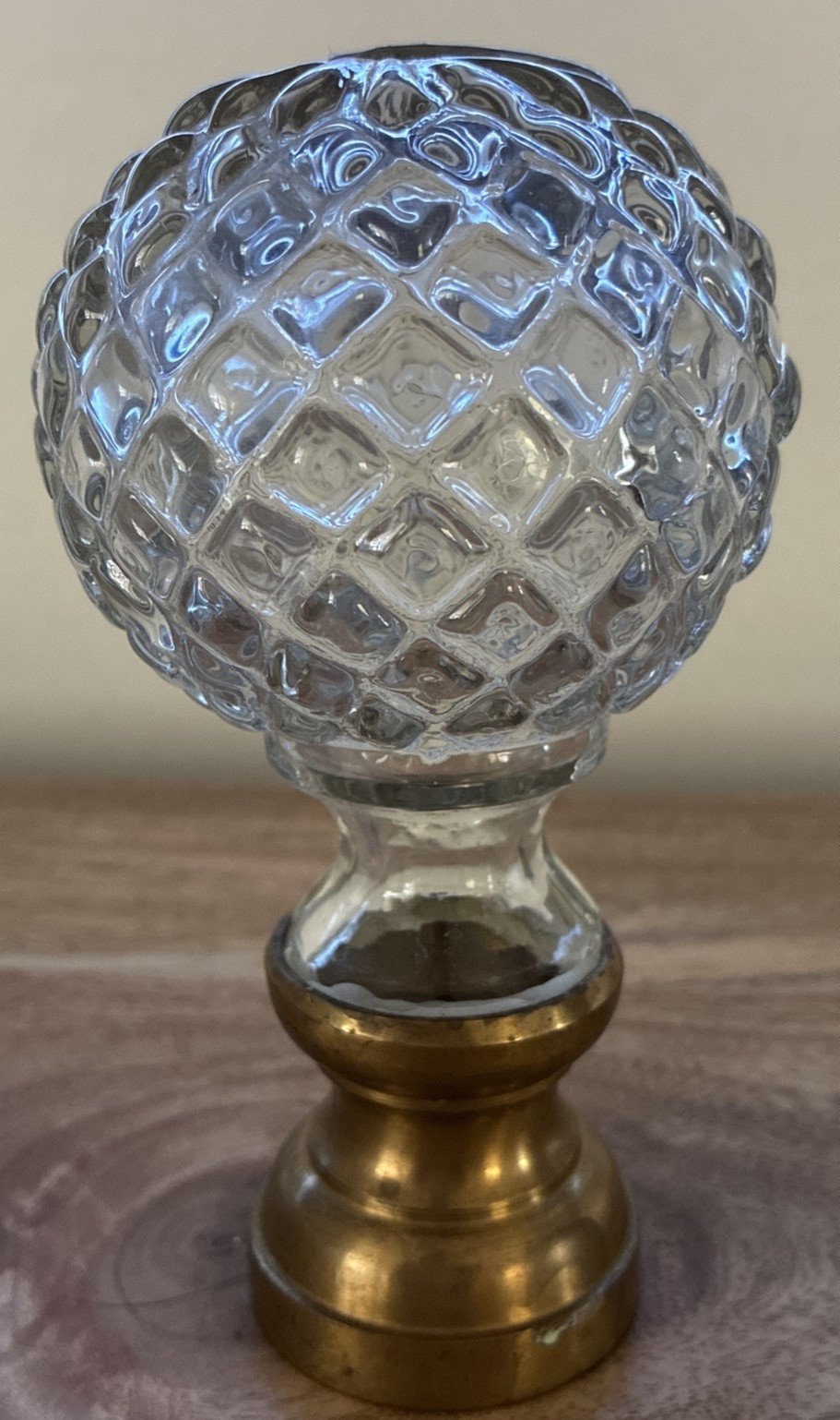 Anthropologie Glass Brass Clear Globe Architectural Decor 5 1/2"